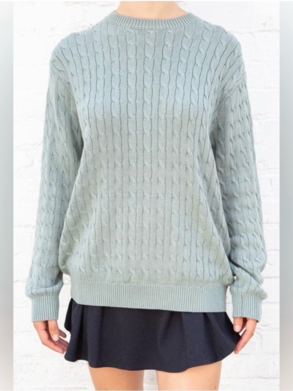 John Galt Matcha Cable Knit Sweater